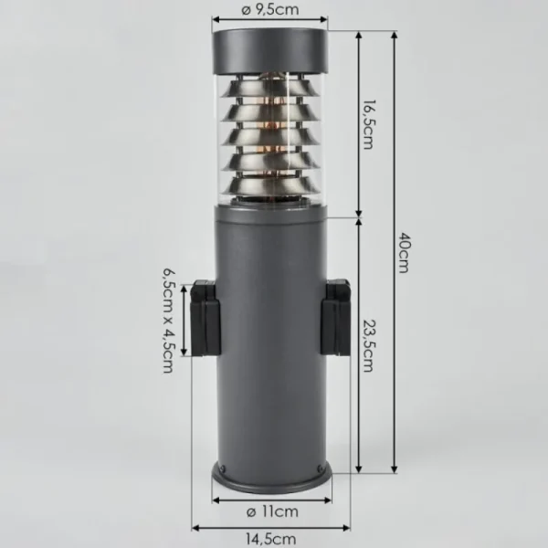 hofstein Borne lumineuse Dakar Anthracite, 1 lumière* Lampes Modernes