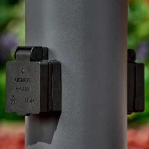 hofstein Borne lumineuse Dakar Anthracite, 1 lumière, Détecteur de mouvement* Lampes Modernes