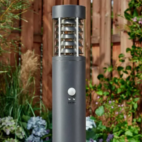 hofstein Borne lumineuse Dakar Anthracite, 1 lumière, Détecteur de mouvement* Lampes Modernes