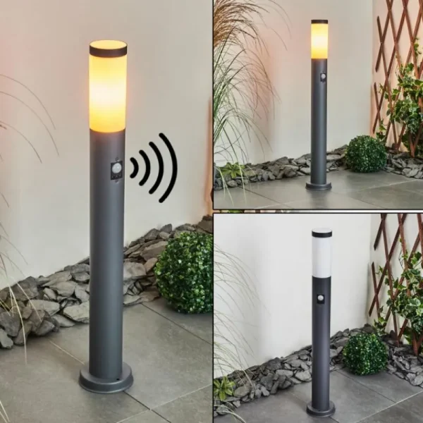 hofstein Borne lumineuse Gaborone Anthracite, 1 lumière, Détecteur de mouvement* Lampes Modernes