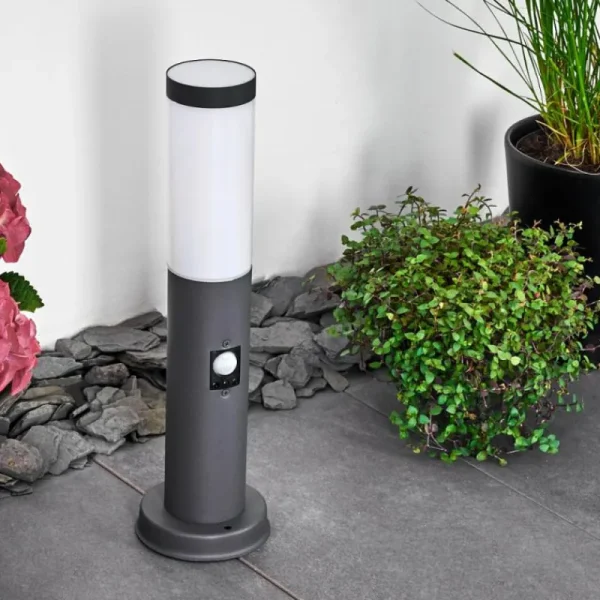 hofstein Borne lumineuse Gaborone Anthracite, 1 lumière, Détecteur de mouvement* Lampes Modernes