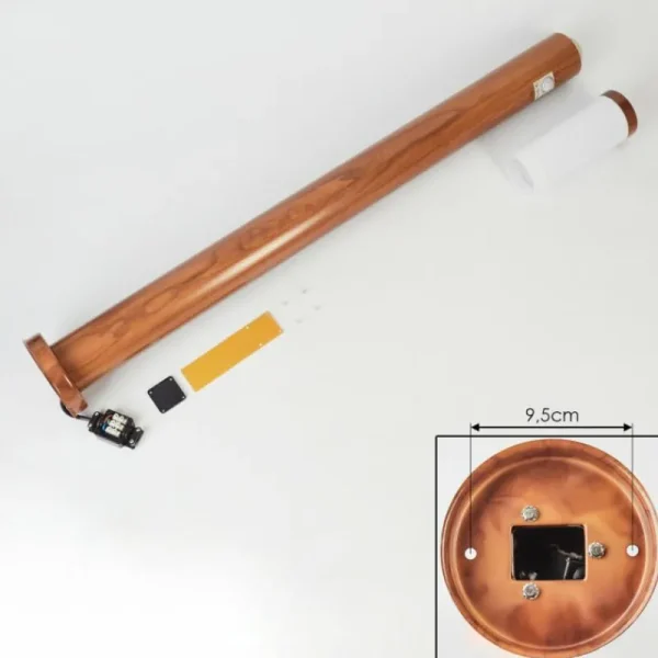 hofstein Borne lumineuse Gaborone Brun, Couleur bois, 1 lumière, Détecteur de mouvement* Lampes Modernes