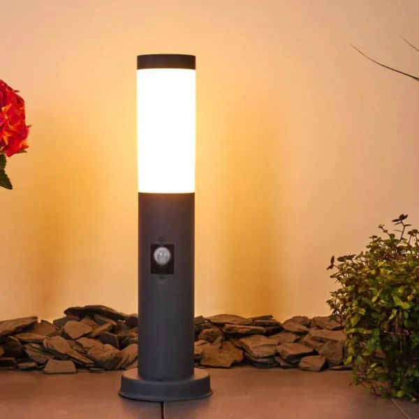 hofstein Borne lumineuse Gaborone Anthracite, 1 lumière, Détecteur de mouvement* Lampes Modernes