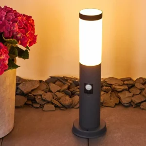 hofstein Borne lumineuse Gaborone Anthracite, 1 lumière, Détecteur de mouvement* Lampes Modernes