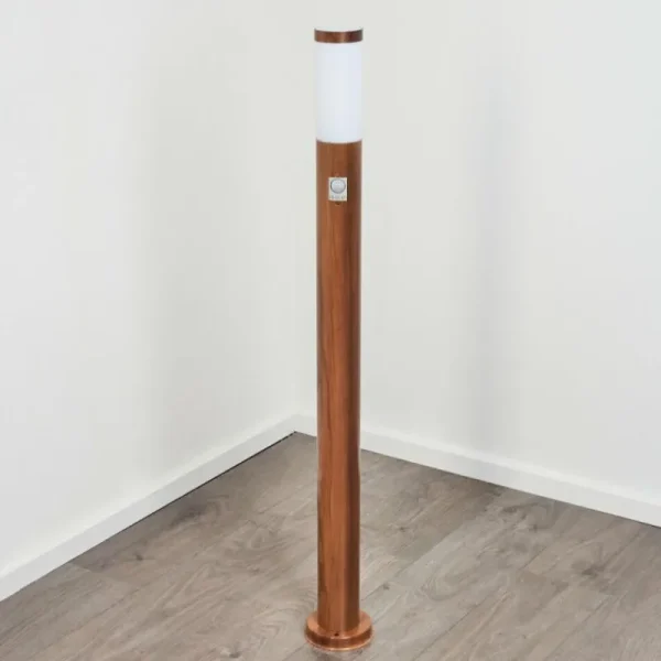 hofstein Borne lumineuse Gaborone Brun, Couleur bois, 1 lumière, Détecteur de mouvement* Lampes Modernes