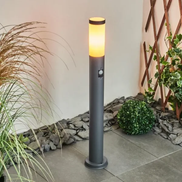 hofstein Borne lumineuse Gaborone Anthracite, 1 lumière, Détecteur de mouvement* Lampes Modernes