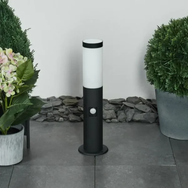 hofstein Borne lumineuse Ruti Noir, 1 lumière, Détecteur de mouvement* Lampes Modernes