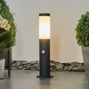 hofstein Borne lumineuse Ruti Noir, 1 lumière, Détecteur de mouvement* Lampes Modernes