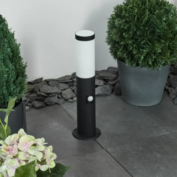 hofstein Borne lumineuse Ruti Noir, 1 lumière, Détecteur de mouvement* Lampes Modernes