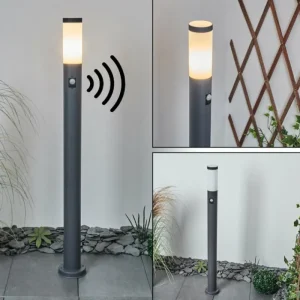 hofstein Borne lumineuse Sessa Anthracite, 1 lumière, Détecteur de mouvement* Lampes Modernes