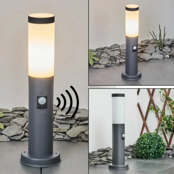 hofstein Borne lumineuse Sessa Anthracite, 1 lumière, Détecteur de mouvement* Lampes Modernes