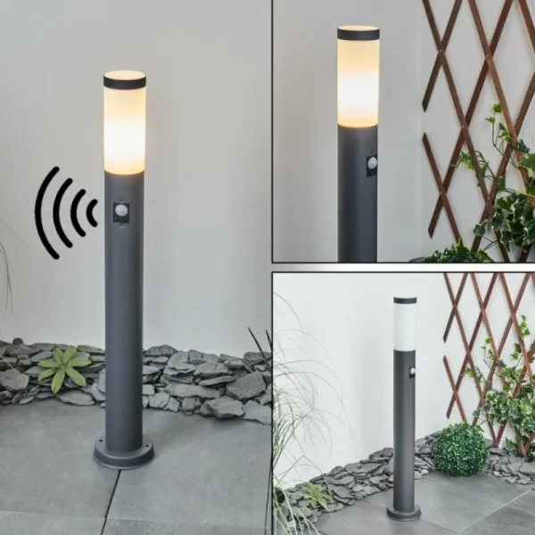 hofstein Borne lumineuse Sessa Anthracite, 1 lumière, Détecteur de mouvement* Lampes Modernes
