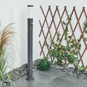 hofstein Borne lumineuse Sessa Anthracite, 1 lumière, Détecteur de mouvement* Lampes Modernes