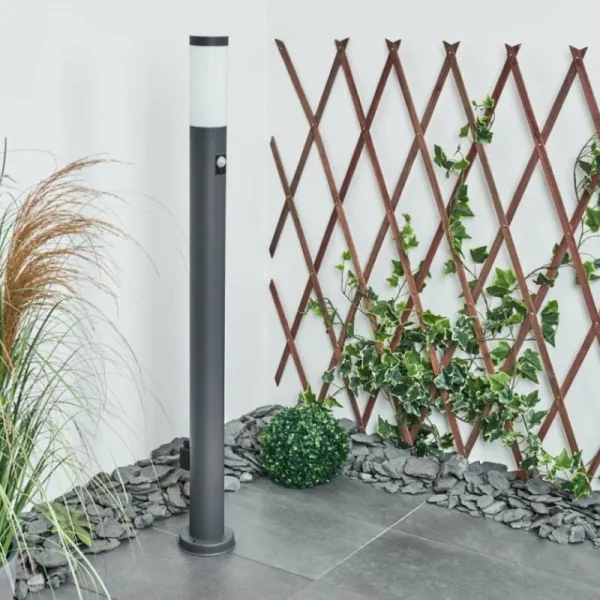 hofstein Borne lumineuse Sessa Anthracite, 1 lumière, Détecteur de mouvement* Lampes Modernes