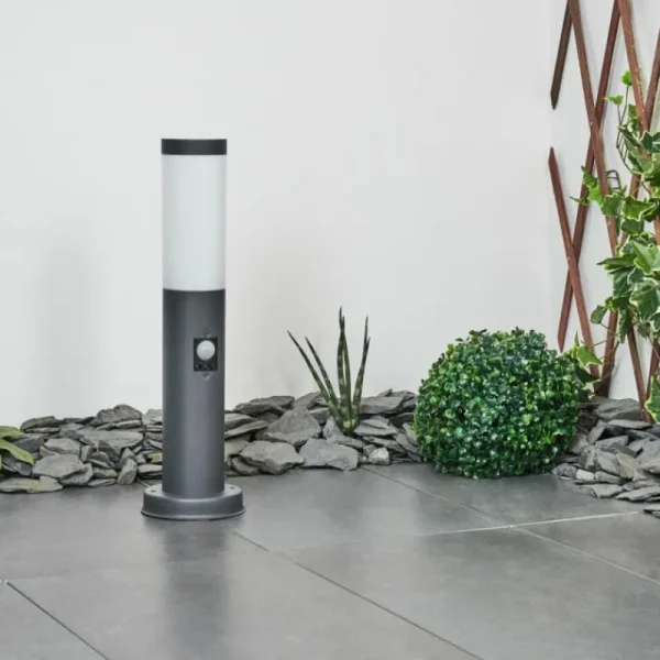 hofstein Borne lumineuse Sessa Anthracite, 1 lumière, Détecteur de mouvement* Lampes Modernes