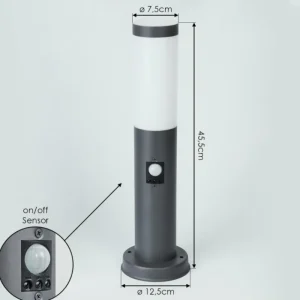 hofstein Borne lumineuse Sessa Anthracite, 1 lumière, Détecteur de mouvement* Lampes Modernes
