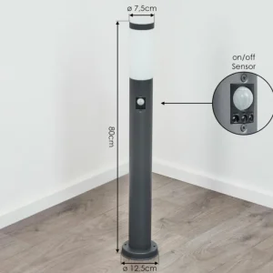 hofstein Borne lumineuse Sessa Anthracite, 1 lumière, Détecteur de mouvement* Lampes Modernes