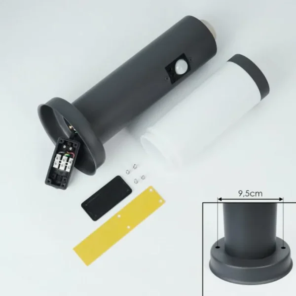 hofstein Borne lumineuse Sessa Anthracite, 1 lumière, Détecteur de mouvement* Lampes Modernes