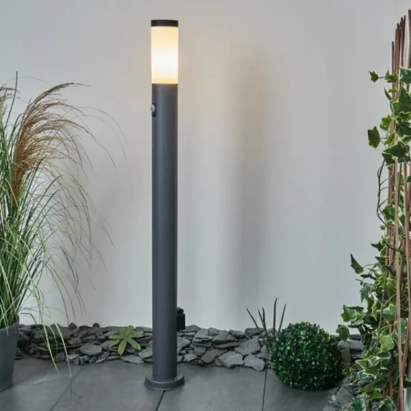 hofstein Borne lumineuse Sessa Anthracite, 1 lumière, Détecteur de mouvement* Lampes Modernes