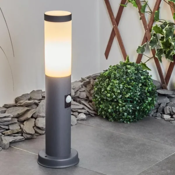 hofstein Borne lumineuse Sessa Anthracite, 1 lumière, Détecteur de mouvement* Lampes Modernes