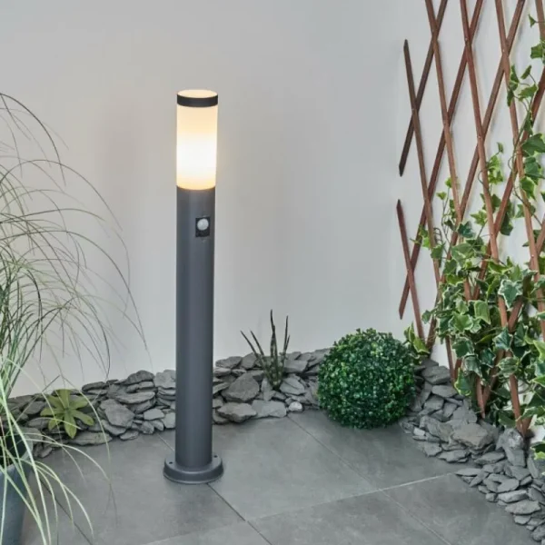 hofstein Borne lumineuse Sessa Anthracite, 1 lumière, Détecteur de mouvement* Lampes Modernes