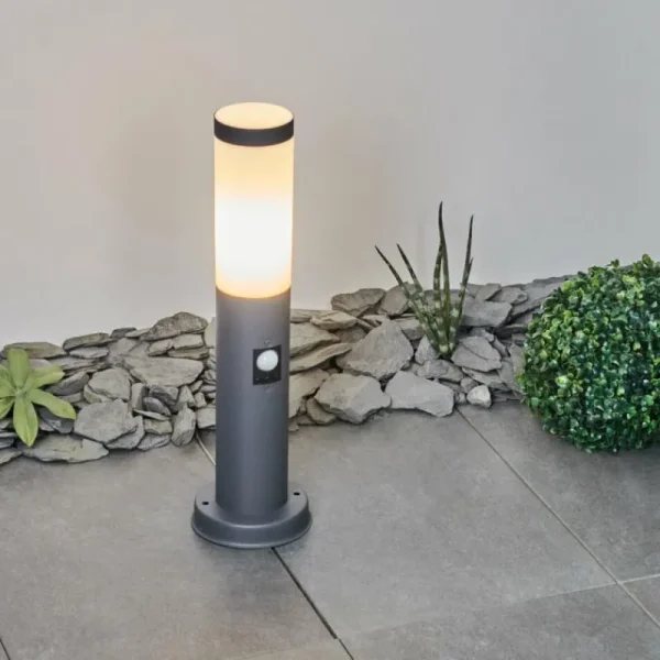 hofstein Borne lumineuse Sessa Anthracite, 1 lumière, Détecteur de mouvement* Lampes Modernes