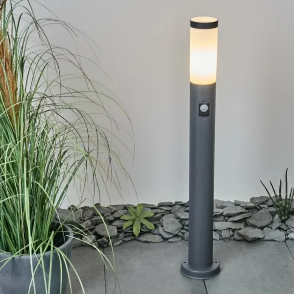 hofstein Borne lumineuse Sessa Anthracite, 1 lumière, Détecteur de mouvement* Lampes Modernes