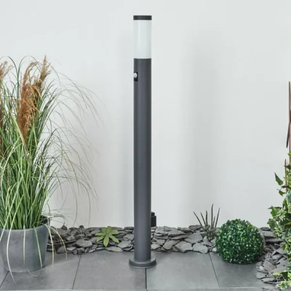 hofstein Borne lumineuse Sessa Anthracite, 1 lumière, Détecteur de mouvement* Lampes Modernes