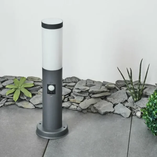 hofstein Borne lumineuse Sessa Anthracite, 1 lumière, Détecteur de mouvement* Lampes Modernes