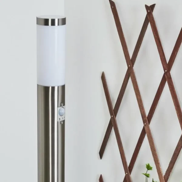 hofstein Borne lumineuse Sessa Nickel mat, 1 lumière, Détecteur de mouvement* Lampes Modernes
