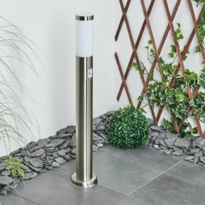 hofstein Borne lumineuse Sessa Nickel mat, 1 lumière, Détecteur de mouvement* Lampes Modernes