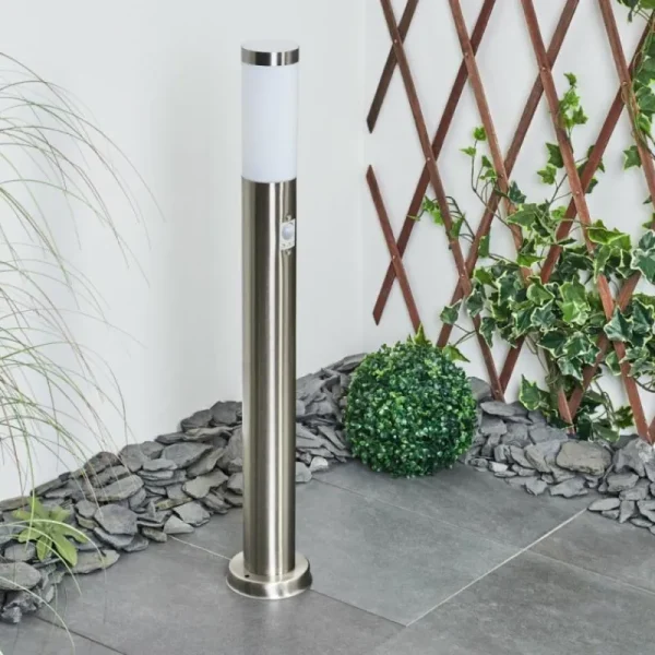 hofstein Borne lumineuse Sessa Nickel mat, 1 lumière, Détecteur de mouvement* Lampes Modernes