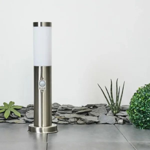 hofstein Borne lumineuse Sessa Nickel mat, 1 lumière, Détecteur de mouvement* Lampes Modernes