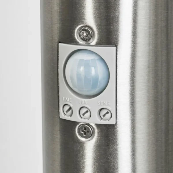 hofstein Borne lumineuse Sessa Nickel mat, 1 lumière, Détecteur de mouvement* Lampes Modernes