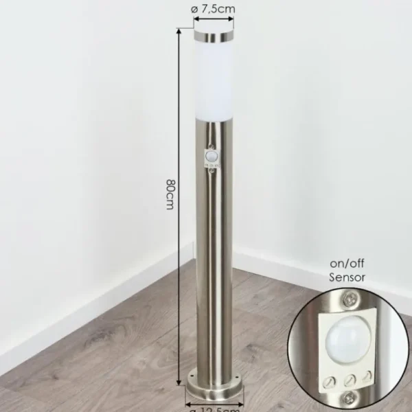 hofstein Borne lumineuse Sessa Nickel mat, 1 lumière, Détecteur de mouvement* Lampes Modernes