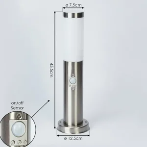 hofstein Borne lumineuse Sessa Nickel mat, 1 lumière, Détecteur de mouvement* Lampes Modernes