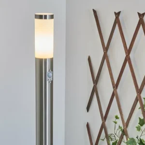 hofstein Borne lumineuse Sessa Nickel mat, 1 lumière, Détecteur de mouvement* Lampes Modernes