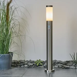 hofstein Borne lumineuse Sessa Nickel mat, 1 lumière, Détecteur de mouvement* Lampes Modernes