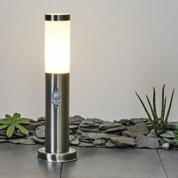 hofstein Borne lumineuse Sessa Nickel mat, 1 lumière, Détecteur de mouvement* Lampes Modernes