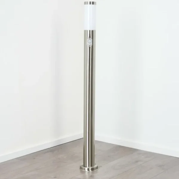 hofstein Borne lumineuse Sessa Nickel mat, 1 lumière, Détecteur de mouvement* Lampes Modernes