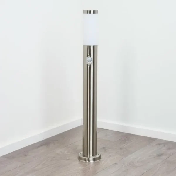 hofstein Borne lumineuse Sessa Nickel mat, 1 lumière, Détecteur de mouvement* Lampes Modernes