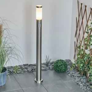 hofstein Borne lumineuse Sessa Nickel mat, 1 lumière, Détecteur de mouvement* Lampes Modernes