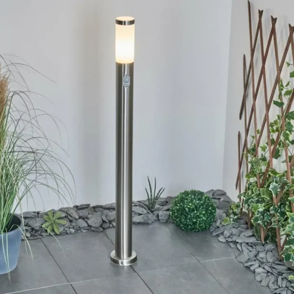 hofstein Borne lumineuse Sessa Nickel mat, 1 lumière, Détecteur de mouvement* Lampes Modernes
