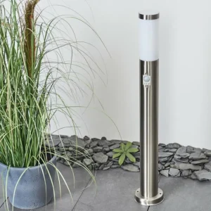 hofstein Borne lumineuse Sessa Nickel mat, 1 lumière, Détecteur de mouvement* Lampes Modernes