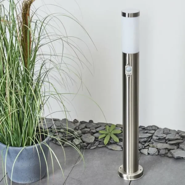 hofstein Borne lumineuse Sessa Nickel mat, 1 lumière, Détecteur de mouvement* Lampes Modernes