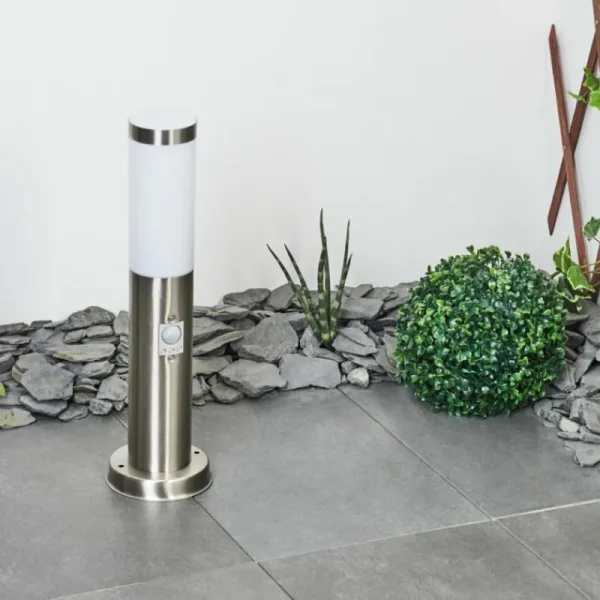 hofstein Borne lumineuse Sessa Nickel mat, 1 lumière, Détecteur de mouvement* Lampes Modernes