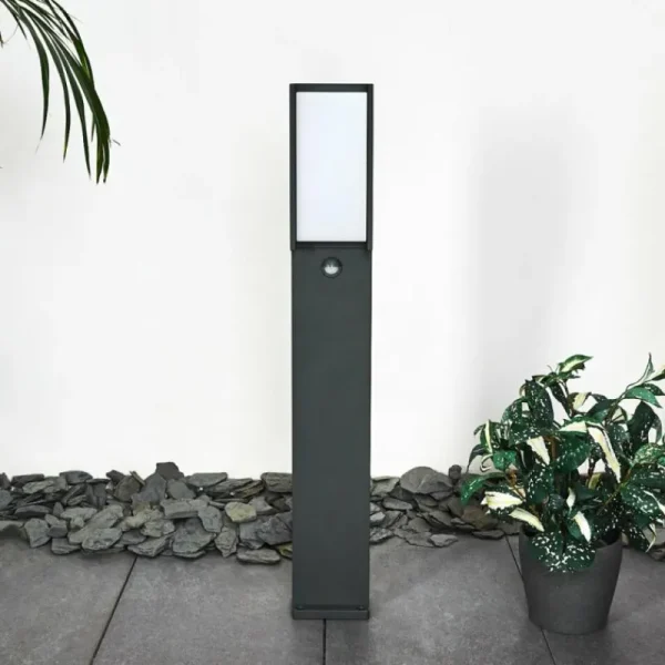 hofstein Borne lumineuse Skove LED Anthracite, 1 lumière, Détecteur de mouvement* Lampes Modernes