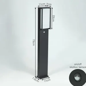 hofstein Borne lumineuse Skove LED Anthracite, 1 lumière, Détecteur de mouvement* Lampes Modernes