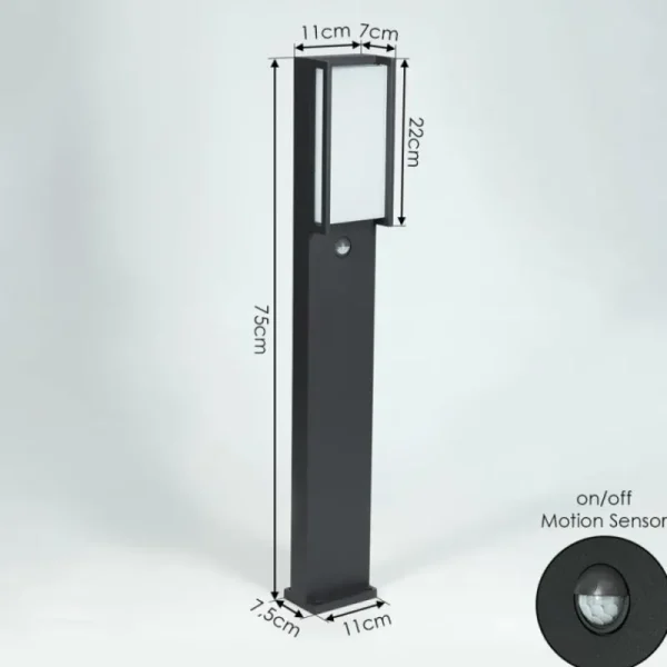 hofstein Borne lumineuse Skove LED Anthracite, 1 lumière, Détecteur de mouvement* Lampes Modernes