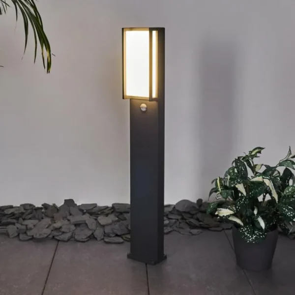 hofstein Borne lumineuse Skove LED Anthracite, 1 lumière, Détecteur de mouvement* Lampes Modernes